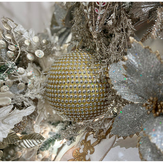 4.75IN Jewel Ball Ornament, Platinum Champagne