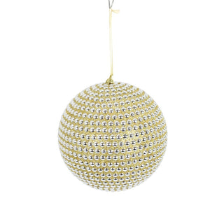 8IN Jewel Ball Ornament, Platinum Champagne