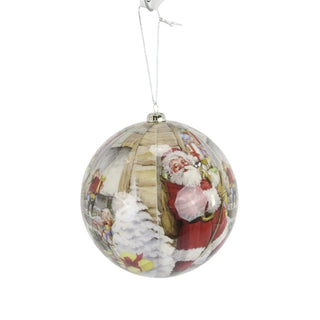 150MM Santa Ball Ornament, Red White Natural