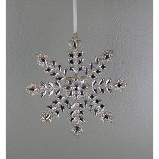 9IN Jewel Snowflake Ornament, Platinum