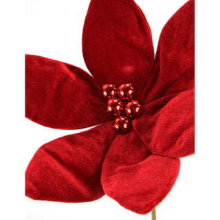 19.5IN Poinsettia Stem, Red