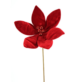 19.5IN Poinsettia Stem, Red