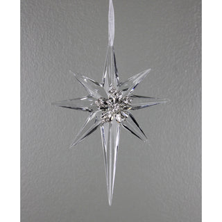 8IN Jewel Acrylic Star Ornament, Platinum Clear