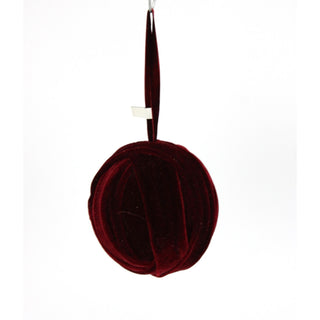 4.7IN 120MM Velvet Ball Ornament, Burgundy