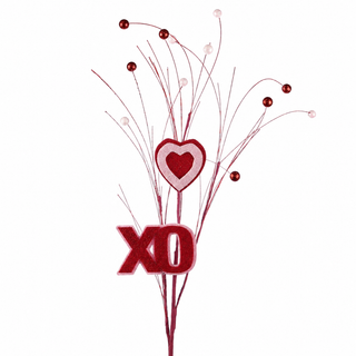 34.5" Red/Pink Heart & XO Spray RD.PK