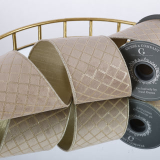 4" SEQ EMB ON GOLD VELVET WITH LT GOLD METALLIC BACK