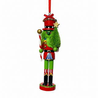 6" Wooden Grinch Nutcracker Ornament
