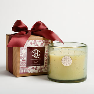 Tweed 13 oz Candle in Green Glass with Bow