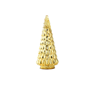 *D4.5''H10.2'' - GLASS CHRISTMAS TREE - GOLD