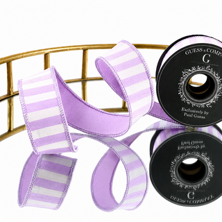 1.5" PURPLE STRIPE WITH SOLID PURPLE DUPION BACK RIBBON 5YD