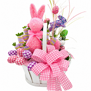 Pink Gingham Easter Basket