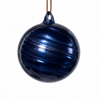 4" Diameter Navy Glass Ornament Ball