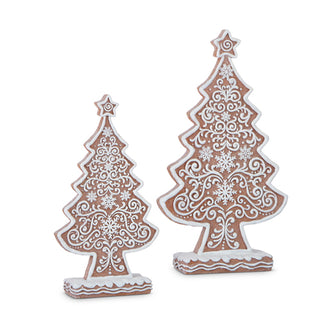 10.5" Frosted Gingerbread Trees (Small)