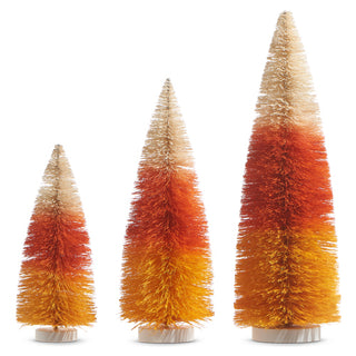 15" Candy Corn Bottle Brush Trees (LARGE ONLY)