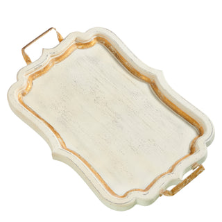 23.5" DISTRESSED WHITE TRAY