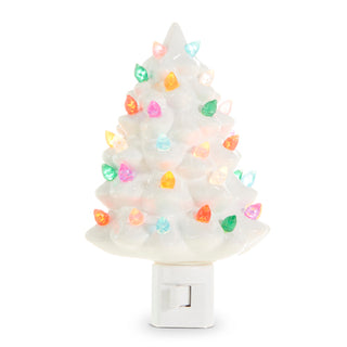 6" Vintage White Tree Night Light