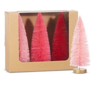 8" Box of Pink Bottle Brush Trees