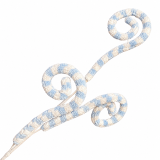 33" Soft Blue/White Spiral Stem