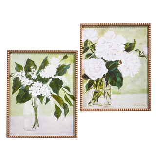 22" White Flowers in Vase Framed Print (RIGHT ONLY)