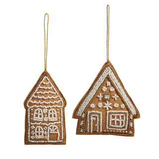 4.5" Embroidered Gingerbread House Ornament-1 story only