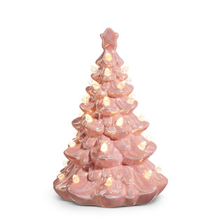 8" Lighted Pink Vintage Tree