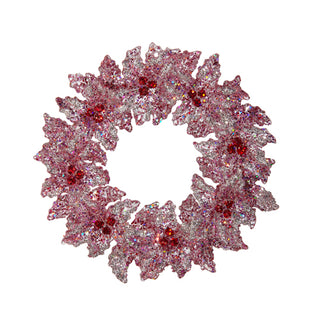 5.25" Blushing Glittered Wreath Ornament