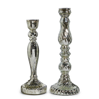 15" Mercury Glass Candle Sticks