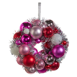 11" Blush and Silver Ball Wreath Ornament