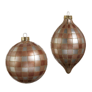 5" Tan Gingham Ornament-Round Only