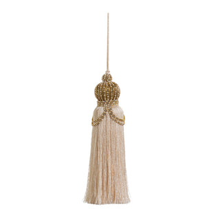 10" Jeweled Pearl Tassel Ornament