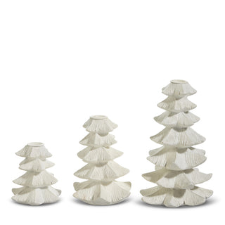 4" White Tree Candle Sticks