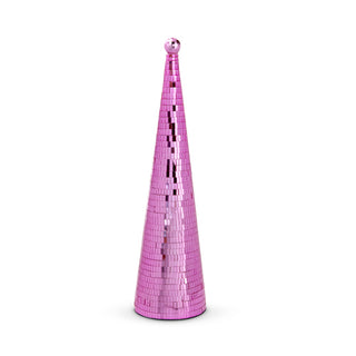 19" Pink Disco Ball Cone Tree