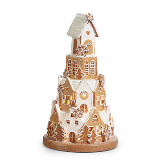 8.5" White Icing Lighted Gingerbread House