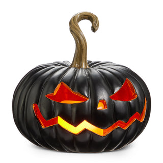 8' Lighted Black Jack O Lantern