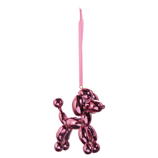 3.75" Metallic Pink Dog Ornament