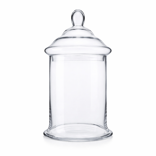 D6.5"H13" -GLASS APOTHECARY JAR WITH LID