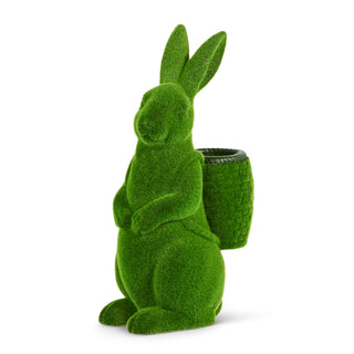 24" MOSS RABBIT WITH BASKET BACKPACK