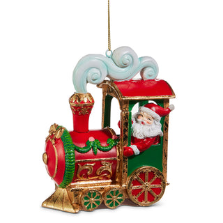 5" Santa in Train Ornament