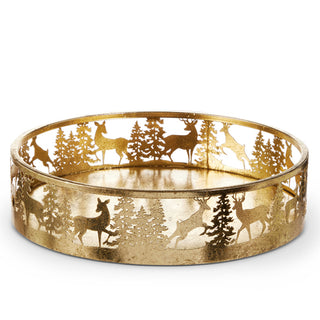 14" Gold Deer Tree Tray