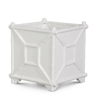 6" WHITE BAMBOO PLANTER