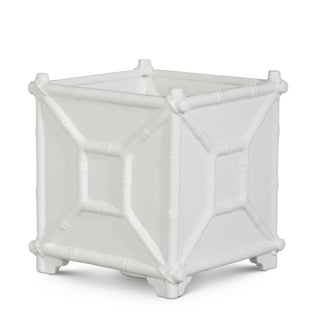 8.5" White Bamboo Planter