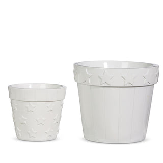 7.25" WHITE STARS AND STRIPES PLANTERS