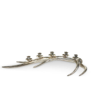 23" Pewter Finish Antler Candelabra