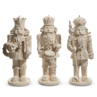 11.75" Distressed Whitewashed Nutcracker - WREATH/GIFT ONLY