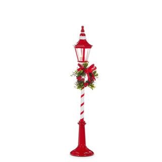 18.25" Lighted Red and White Lamp Post SHIPS 9/1/2026