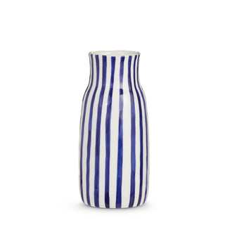 10.5" BLUE AND WHITE STRIPED VASE