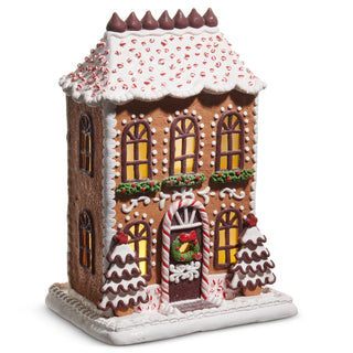 13" Lighted Chocolate Frosted Gingerbread House SHIPS 9/1/2026