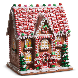 14" Lighted Multicolor Gingerbread House