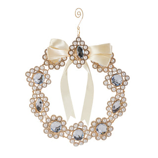 10" Pearl Broach Wreath Ornament