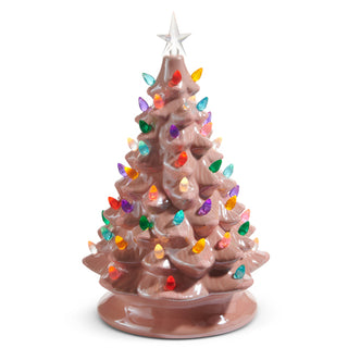13.5" Lighted Pink Vintage Tree